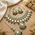 Handcrafted kundan choker Necklace :: set | gold plated | emerald green | wedding & festival jewelry