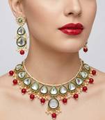 Undan gold-plated  pearl choker Necklace :: set | indian ethnic bridal wedding jewellery | handcrafted