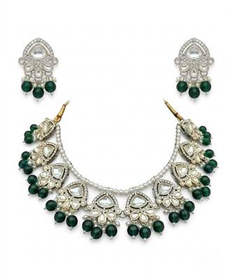 Exquisite kundan pearl Necklace :: set: gold-plated traditional jewelry for wedding 3