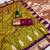 Olive green soft silk blend saree with zari weaving meenakari design