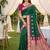Sea green soft silk blend saree with zari weaving meenakari design