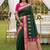 Green soft silk blend saree with zari weaving meenakari design