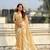 Light golden thread embroidery floral work organza    elegant party wear style  designer saree  with blouse piece
