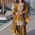 Mehendi zari & sequins embroidered work stitched top sharara with dupatta set for women