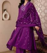 Cotton cambric a-line  kurti-pant-dupatta set