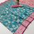 Sea green soft silk blend saree with zari weaving meenakari design