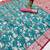Sea green soft silk blend saree with zari weaving meenakari design