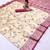 White soft silk blend saree with zari weaving meenakari design