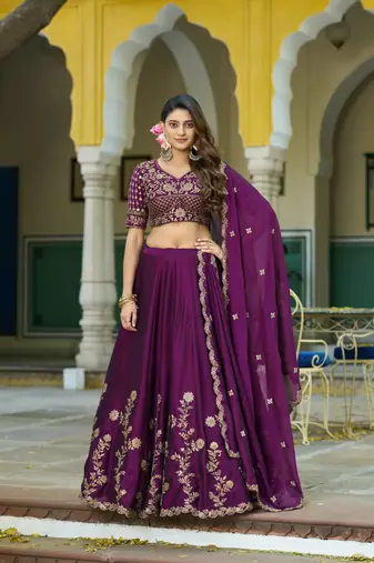 Designer Rangoli Silk Embroidery Work Chaniya Choli Set