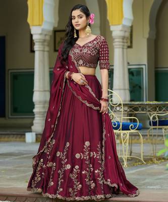 Designer Rangoli Silk Embroidery Work Chaniya Choli Set 1