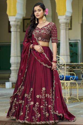 Designer Rangoli Silk Embroidery Work Chaniya Choli Set