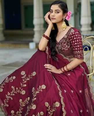 Designer Rangoli Silk Embroidery Work Chaniya Choli Set 3