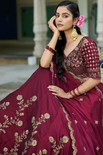 Designer Rangoli Silk Embroidery Work Chaniya Choli Set