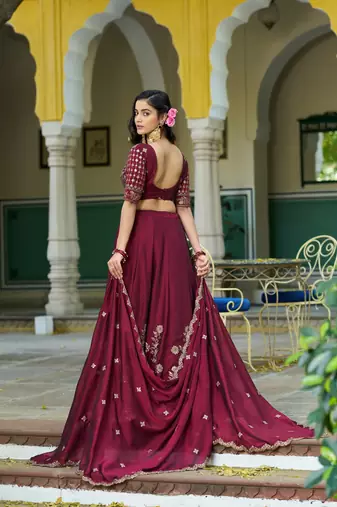 Designer Rangoli Silk Embroidery Work Chaniya Choli Set