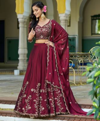 Designer Rangoli Silk Embroidery Work Chaniya Choli Set 5