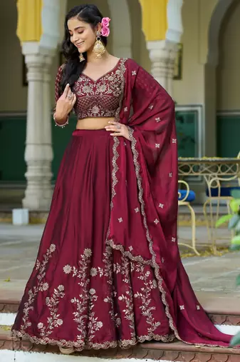 Designer Rangoli Silk Embroidery Work Chaniya Choli Set