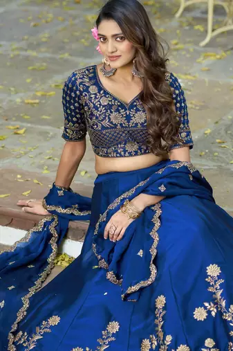Designer Rangoli Silk Embroidery Work Chaniya Choli Set