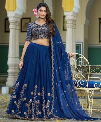 Designer Rangoli Silk Embroidery Work Chaniya Choli Set 5