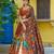 Ethnic Tasar Silk Kalamkari Printed Lehenga Choli with Foil Border