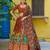Ethnic Tasar Silk Kalamkari Printed Lehenga Choli with Foil Border