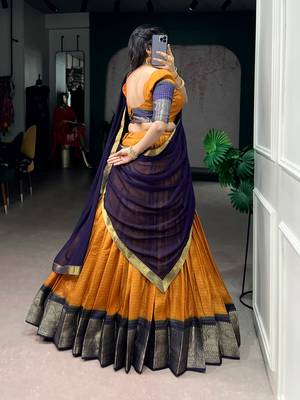 Festive Dola Chex Chex Zari Woven Chaniya Choli Set 3