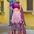 Ethnic Tasar Silk Kalamkari Printed Lehenga Choli with Foil Border