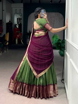 Festive Dola Chex Chex Zari Woven Chaniya Choli Set 3