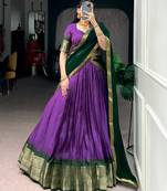 Festive Dola Chex Chex Zari Woven Chaniya Choli Set