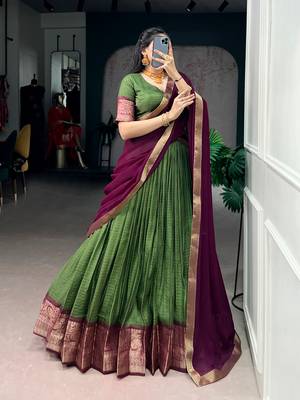 Festive Dola Chex Chex Zari Woven Chaniya Choli Set 4