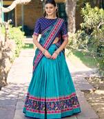 Designer Tasar Silk Printed Lehenga Choli with Iconic Sparkle Edition.