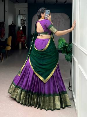 Festive Dola Chex Chex Zari Woven Chaniya Choli Set 3
