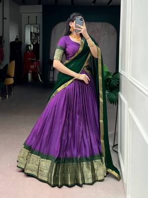 Festive Dola Chex Chex Zari Woven Chaniya Choli Set 4