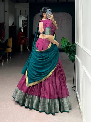 Festive Dola Chex Chex Zari Woven Chaniya Choli Set 3