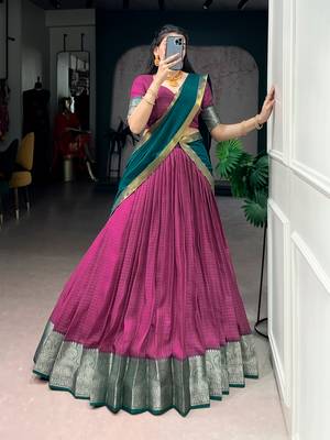 Festive Dola Chex Chex Zari Woven Chaniya Choli Set 4