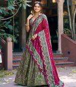 Shine Bright in Tasar Silk Foil Printed Lehenga Choli