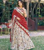 Shine Bright in Tasar Silk Foil Printed Lehenga Choli