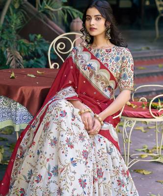 Shine Bright in Tasar Silk Foil Printed Lehenga Choli 2