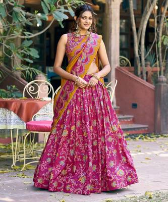 Shine Bright in Tasar Silk Foil Printed Lehenga Choli 1