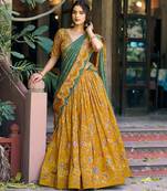 Shine Bright in Tasar Silk Foil Printed Lehenga Choli
