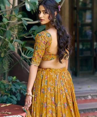 Shine Bright in Tasar Silk Foil Printed Lehenga Choli 3