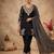 Black heavy roman silk embroidered designer salwar suit