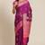 Banarasi silk blend cotton saree in purple colour with meenakari work