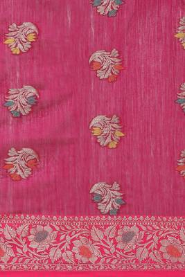 Banarasi silk blend cotton saree in purple colour with meenakari work 3