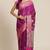 Banarasi silk blend cotton saree in purple  colour with zari work