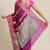 Banarasi silk blend cotton saree in purple  colour with zari work