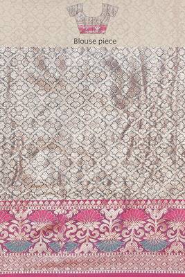 Banarasi silk blend cotton saree in purple  colour with zari work 5