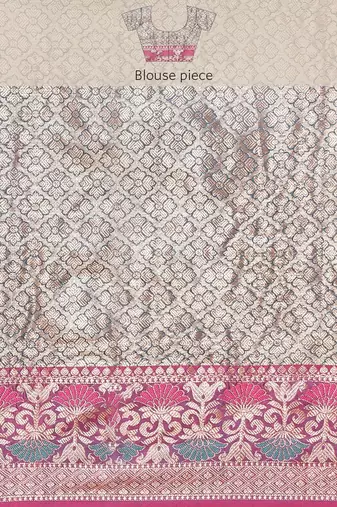 Banarasi silk blend cotton saree in purple  colour with zari work