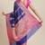 Banarasi silk blend cotton saree in blue  colour with zari work