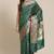 Banarasi silk blend saree in bottle green  colour with floral meenakari  work