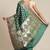 Banarasi silk blend saree in bottle green  colour with floral meenakari  work
